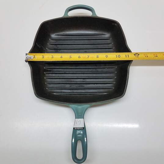 Vintage Cast Iron Grill Pan Square Skillet 