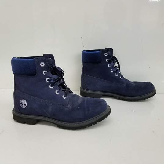 Timberland Velvet Limited Edition Boots Blue Size 9.5 image number 1