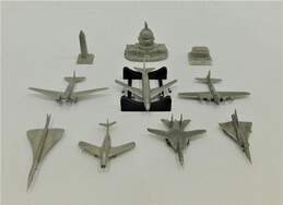 Assorted Pewter Miniature Figurines Airplanes US Buildings White House Capitol