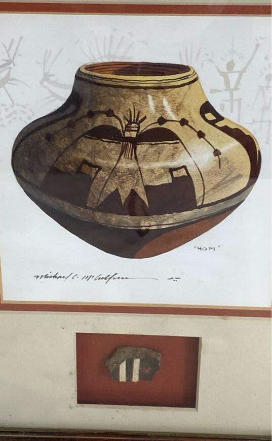 Hopi Watercolor of Native American Pottery with Ceramic Shard Michael McCullough image number 4