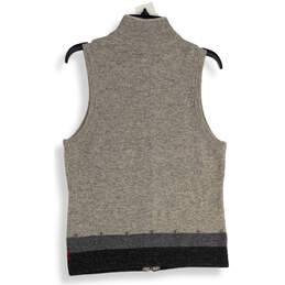 Womens Gray Knitted Mock Neck Sleeveless Full-Zip Vest Size S/P alternative image