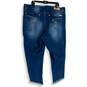 Womens Blue Denim Medium Wash Distressed Tapered Leg Jeans Size 22W image number 2