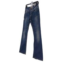 Womens Blue Medium Wash 5 Pockets Denim Bootcut Jeans Size 27 Regular