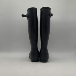 Womens Black Round-Toe Buckle Knee High Pull-On Rain Boots Size 6 alternative image