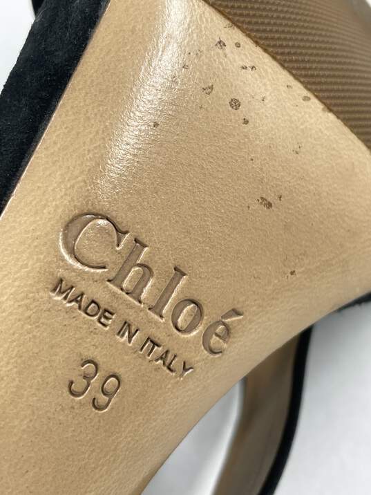 Chloé Black Slingback Sandals W 9 COA image number 7