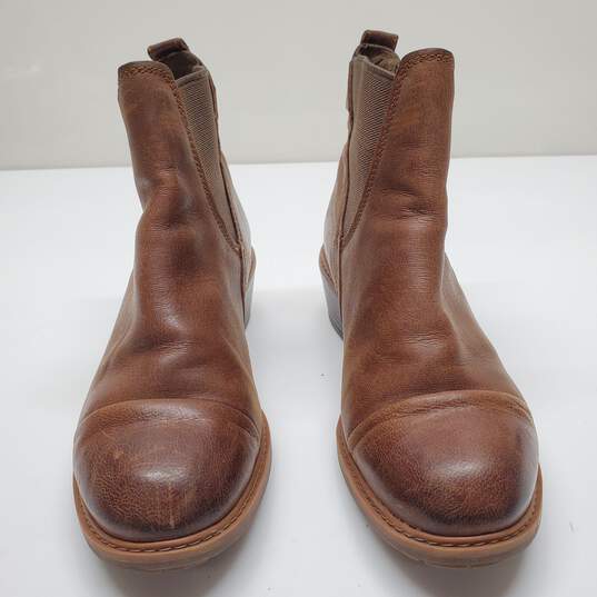 Timberland  Women's Sutherlin Bay Brown Leather Stretch Chelsea Boots Size 6.5 image number 2