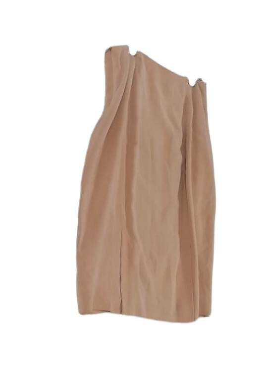 NWT Womens Beige Side Zip Knee Length Straight Skirt Size 10 image number 2