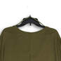 Womens Green V-Neck Oversized Cropped Pullover T-Shirt Size 2X image number 4