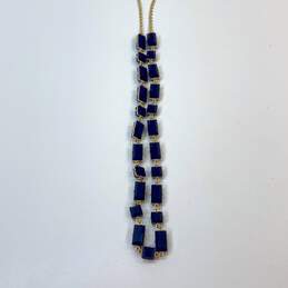 Designer Kate Spade Gold-Tone Blue Hot Chips Long Station Necklace alternative image