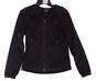 Womens Black Long Sleeve Spread Collar Logo Full Zip Jacket Size M image number 3