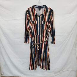 Torrid Multicolor Striped Button Up Belted Dress WM Size 2 ( 2X ) NWT