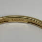 Designer J. Crew Gold-Tone Rhinestone Studded Round Bangle Bracelet image number 4