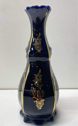 Limoges France Cobalt and Gold 9 inch Tall Decorative Porcelain Table Top Vase alternative image