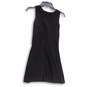 Womens Black Pleated Front V-Neck Sleeveless Pullover Mini Dress Size 6 image number 2