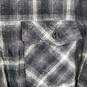 Mens Cotton Plaid Collared Long Sleeve Chest Pockets Button-Up Shirt Size 2XL image number 3