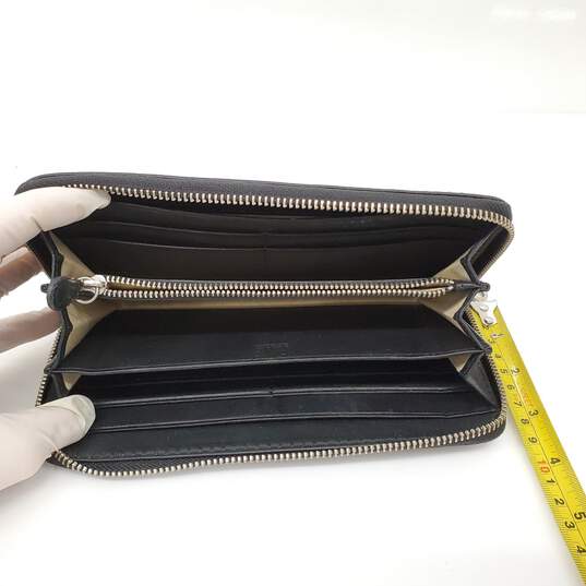 Frye Smooth Black Leather Zip Around Continental Wallet/Wristlet image number 3