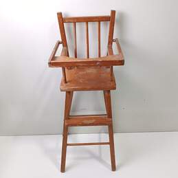 Vintage Wooden Doll High Chair