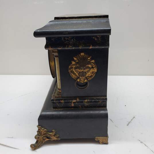 Vintage Seth Thomas Pillar Style Lion Knocker Mantle Clock for P/R image number 4