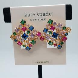 Kate Spade New York Rainbow Gemstone Square Ladies clip-on Earrings NWT alternative image