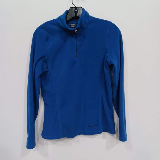 Eddie Bauer Blue Quarter Zip Fleece Jacket Women's Size XS image number 1