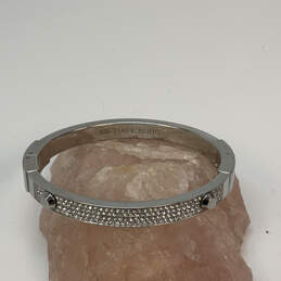 Designer Michael Kors Silver-Tone Astor Baguette Hinged Bangle Bracelet