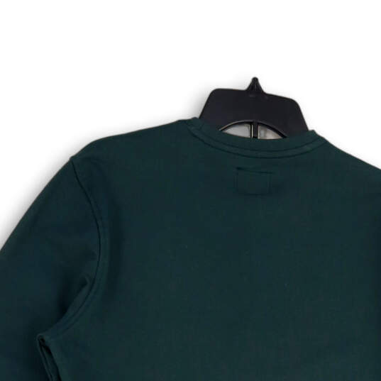 NWT Mens Green Round Neck Long Sleeve Side Slit Pullover Sweatshirt Size S image number 4
