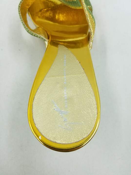 Giuseppe Zanotti Gold Crisscross Clog Sandals W 6.5 COA image number 8