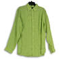 Mens Green Spread Collar Long Sleeve Button-Up Shirt Size Large image number 1