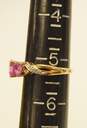 10K Yellow Gold Pink Sapphire Triple Heart Ring 2.1g image number 7
