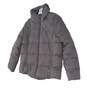 Mens Gray Long Sleeve Collared Full Zip Winter Puffer Jacket Size XL image number 3