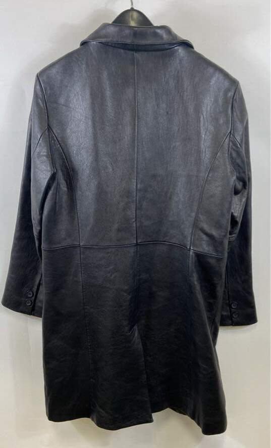 Adler Collection Men Black Leather Coat S image number 2