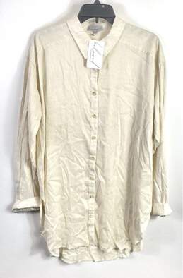 Be Loved Women Ivory Button Up Shirt L