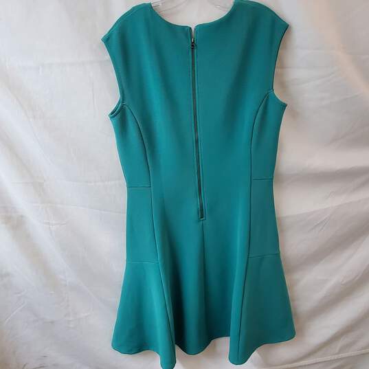 Halogen Green Textured Ottoman Knit Flare Dress Size L image number 2