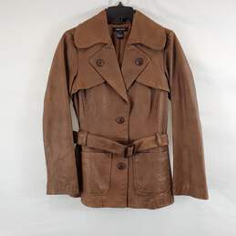Karen Kane Women's Brown Leather Jacket SZ M