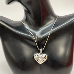 Designer Brighton Silver-Tone Crystal Heart Reversible Pendant Necklace