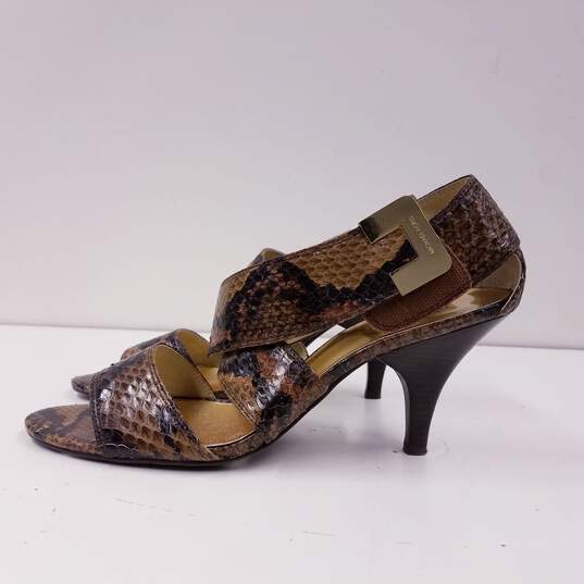 Michael Kors Genuine Snakeskin Leather Sandal Pump Heels Shoes Size 9.5 M image number 2