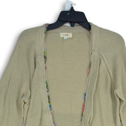 FietsVoor2 Womens Tan Knitted Long Sleeve Open Front Cardigan Sweater Size XL image number 3