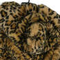 NWT Womens Black Beige Animal Print Hooded Faux Fur Vest Size XS image number 4