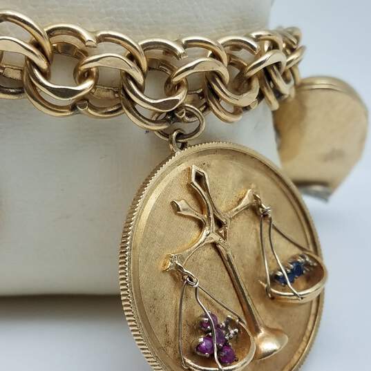 14k Gold Melee Diamond Multi Diamond 7 Charm Bracelet 73.2g image number 2