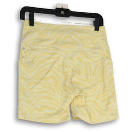 NWT Womens Yellow Animal Print Elastic Waist Pull-On Biker Short Size L alternative image