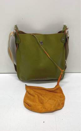 Toscanella Pebbled Leather Crossbody Bag- Green