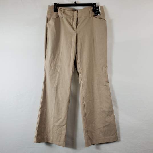 7th Avenue Women Stripe Khaki Pants Sz 10P NWT image number 1