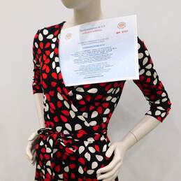 Diane von Furstenberg B&W & Red Wrap Dress
