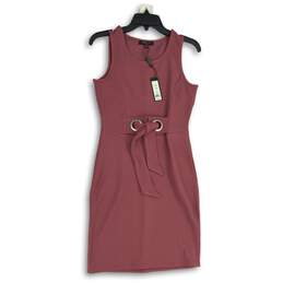NWT Womens Pink Round Neck Sleeveless Pullover Sheath Dress Size Medium