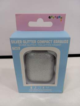 Silver Glitter Compact Earbuds New IOB