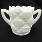 VTG Westmoreland Old Quilt Milk Glass Compote Footed Candy Dish & Sugar Bowl image number 4