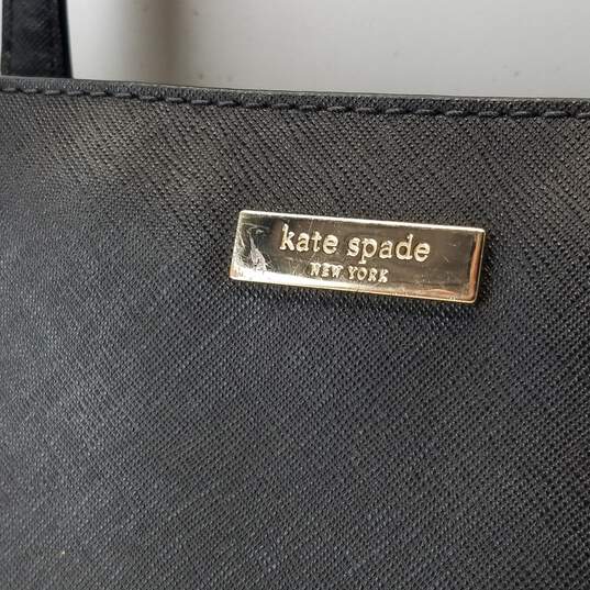 Kate Spade Black Leather Shopper Zip Tote Bag image number 2
