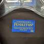 Pendleton Vintage Teal & Blue Wool Plaid Snap Button Shirt MN Size L image number 3