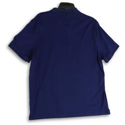 Mens Navy Blue Standard Fit Spread Collar Short Sleeve Polo Shirt Size XL alternative image