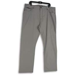 NWT Kenneth Cole Womens Gray Pinstripe Flat Front Straight Leg Dress Pants 38X30